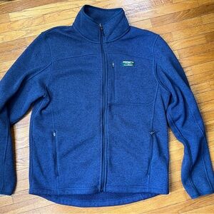 L.L. Bean Men’s Medium Regular Full Zip Jacket Sweater Fleece Lined Navy Blue